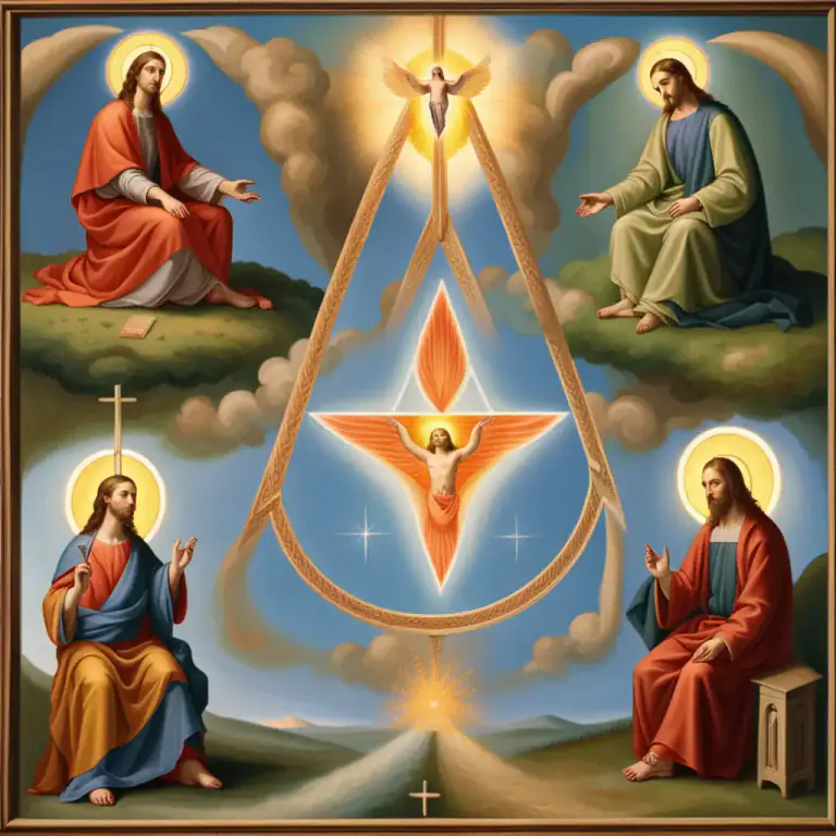 Visual representation of "godhead" - The Trinity of God the Father, Christ the Son, and the Holy Spirit