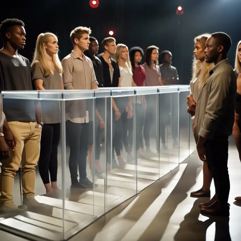 Visual representation of "vote off" - To choose or decide that a person or group should leave a competition or a reality show through a voting process.