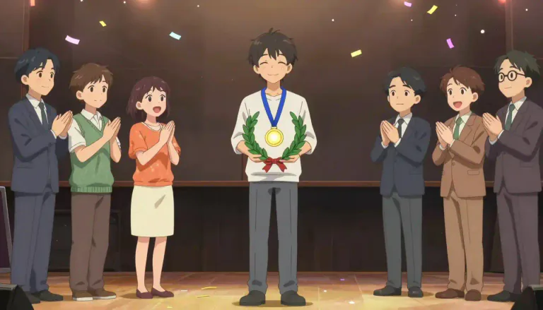 Visual representation of "accolade" - An award or praise given for outstanding achievement.