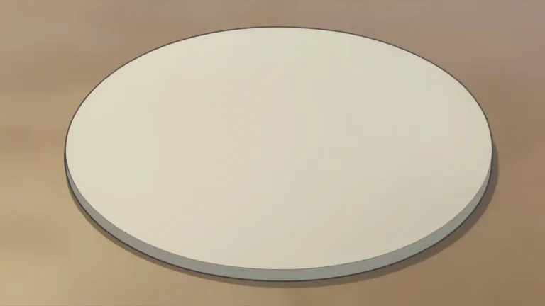 Visual representation of "disk" - A flat, thin, round object