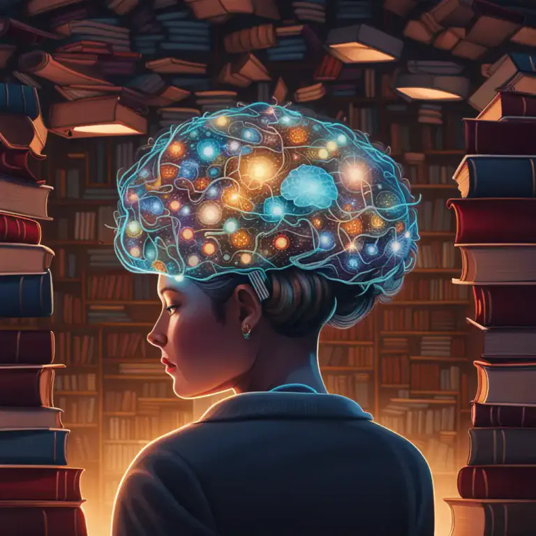 Visual representation of "well read" - Someone who has read a lot of books and has good knowledge because of it.
