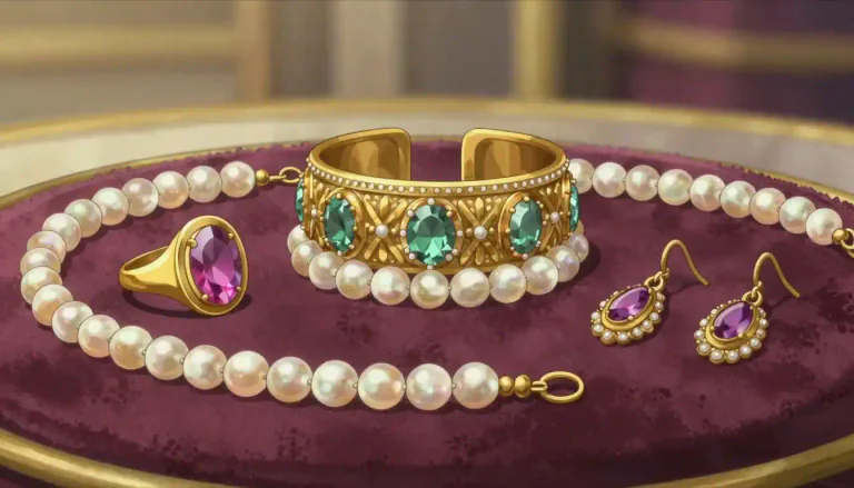 Visual representation of "jewellery" - Items that one wears for decoration, such as rings or necklaces.