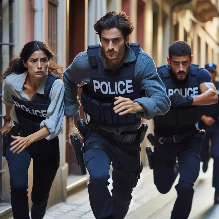Visual representation of "rundown" - A strategy or pursuit of a suspect by the police