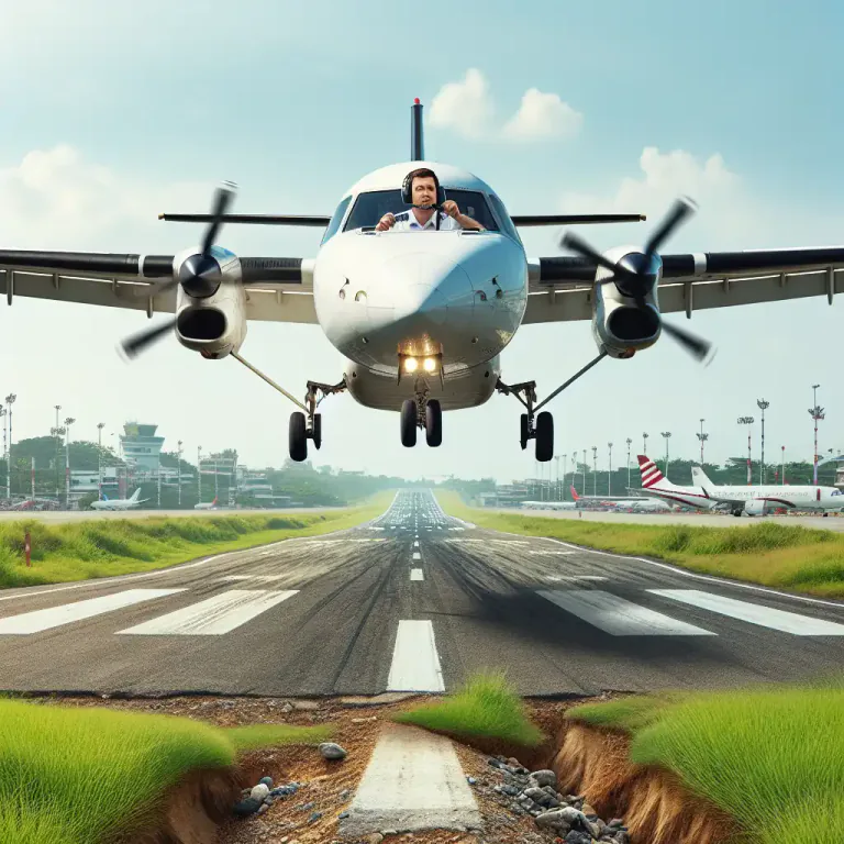 Visual representation of "undershoot" - In aviation, to land short of (a runway) in flying an aircraft.