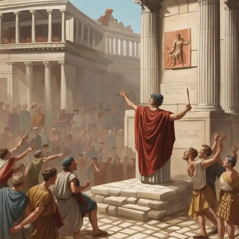 Visual representation of "proscription" - The public condemnation and outlawing of an individual