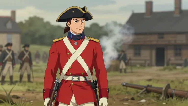 Visual representation of "redcoat" - British soldier during the American Revolutionary War because of their red uniform.