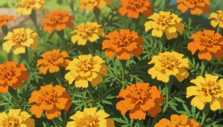 Visual representation of "marigold" - It is a type of flower that is usually orange or yellow.