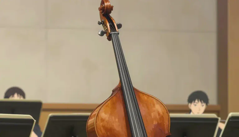 Visual representation of "contrabass" - A large string instrument that produces very low sounds, also called a double bass