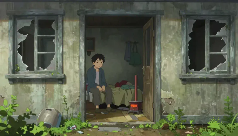 Visual representation of "squatter" - A person who lives in a place without the legal right or without paying for it