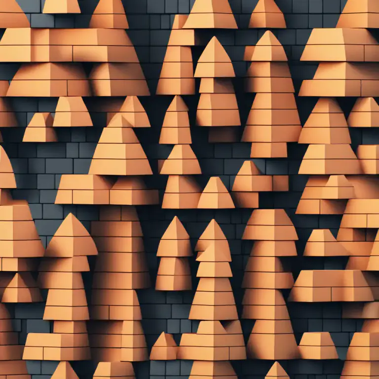 Visual representation of "pyramid" - Shape or structure where the top is smaller and it gets wider as it goes down, similar to the pyramid buildings.