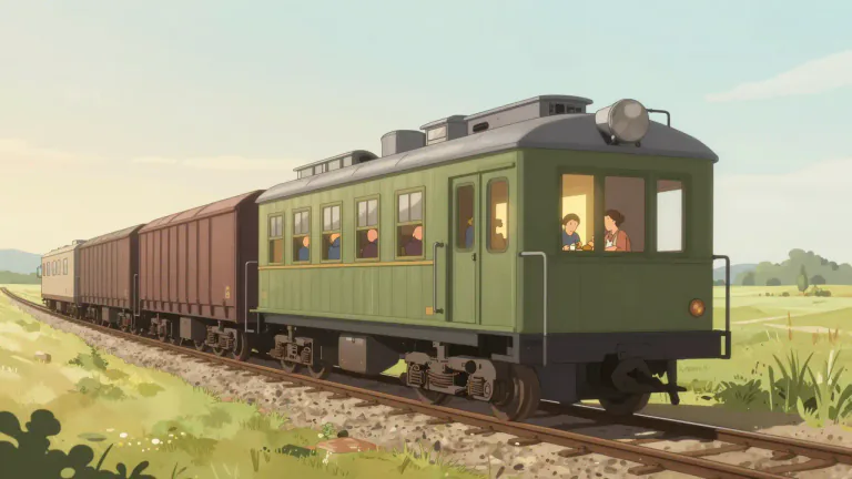 Visual representation of "caboose" - The last car on a freight train, often used by the train crew as a place to rest and eat