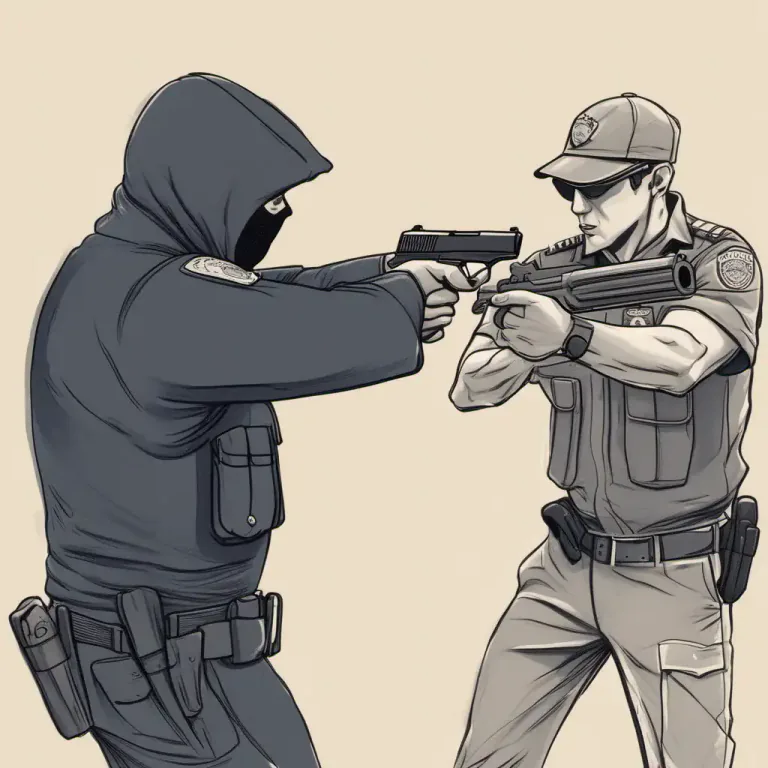 Visual representation of "draw down on" - To point a weapon at someone or something