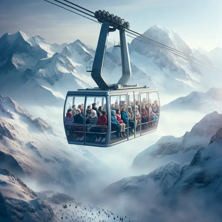 Visual representation of "gondola" - A car or basket on a cable railway, hanging from a cable.