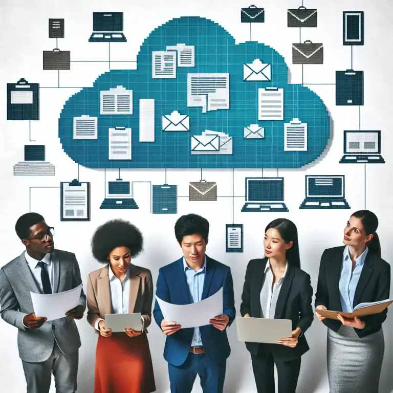 Visual representation of "cloud" - An internet-based storage for files and applications