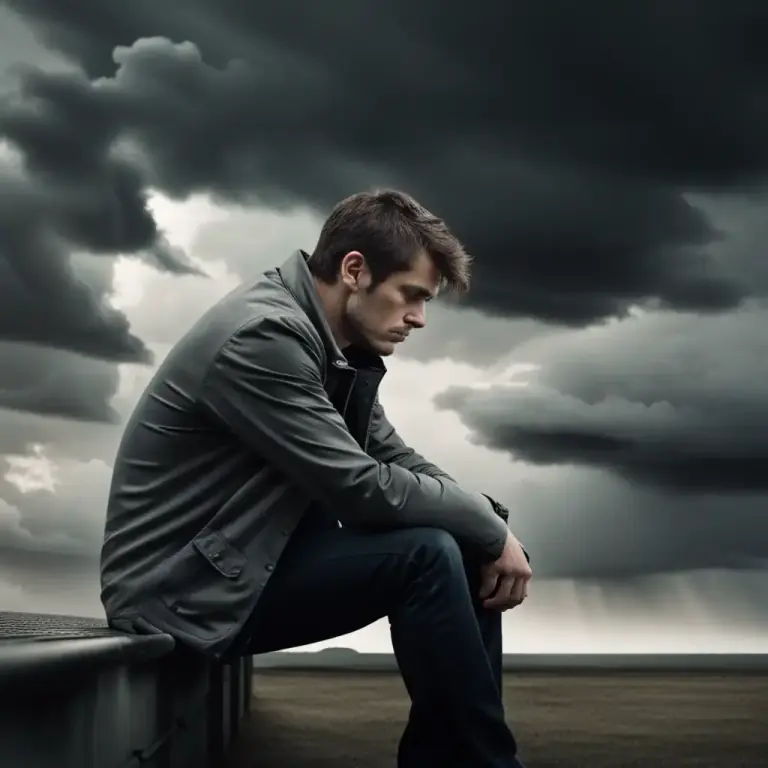 Visual representation of "brood" - To think a lot about something in an unhappy way.