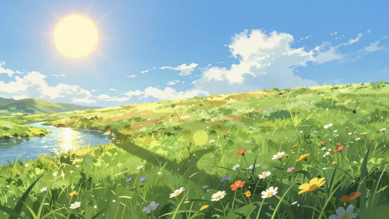 Visual representation of "summer" - The season between spring and autumn, usually hottest part of the year