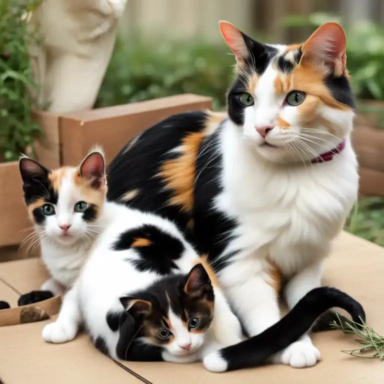 Visual representation of "calico" - A type of cat whose coat is typically patchy, with two colors besides white.