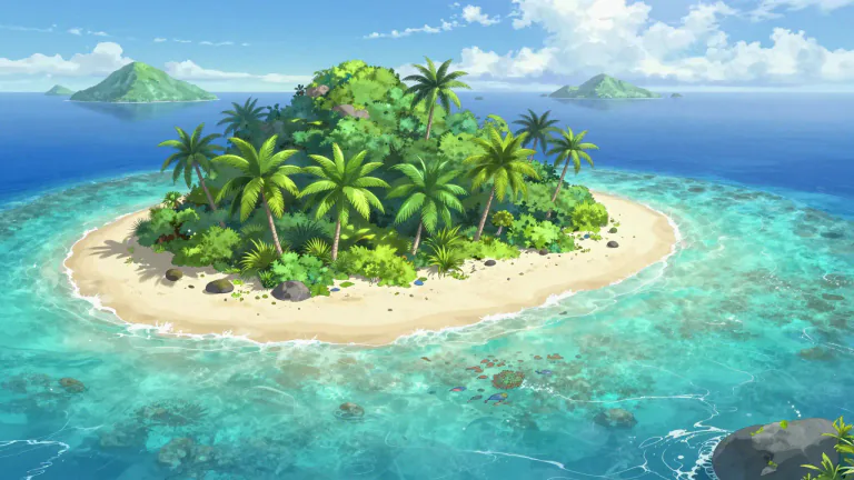 Visual representation of "insula" - An island, especially one that is part of a larger group of islands.
