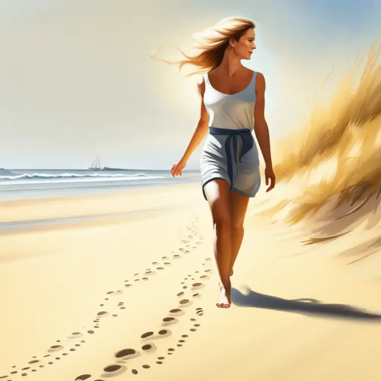 Visual representation of "promenade" - To walk in a leisurely way, especially in a public place for pleasure.