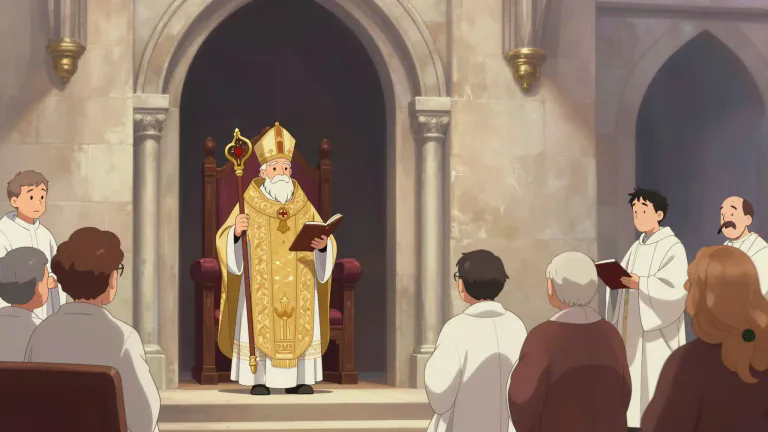Visual representation of "archdeacon" - A high-ranking church official, below bishop in church hierarchy.
