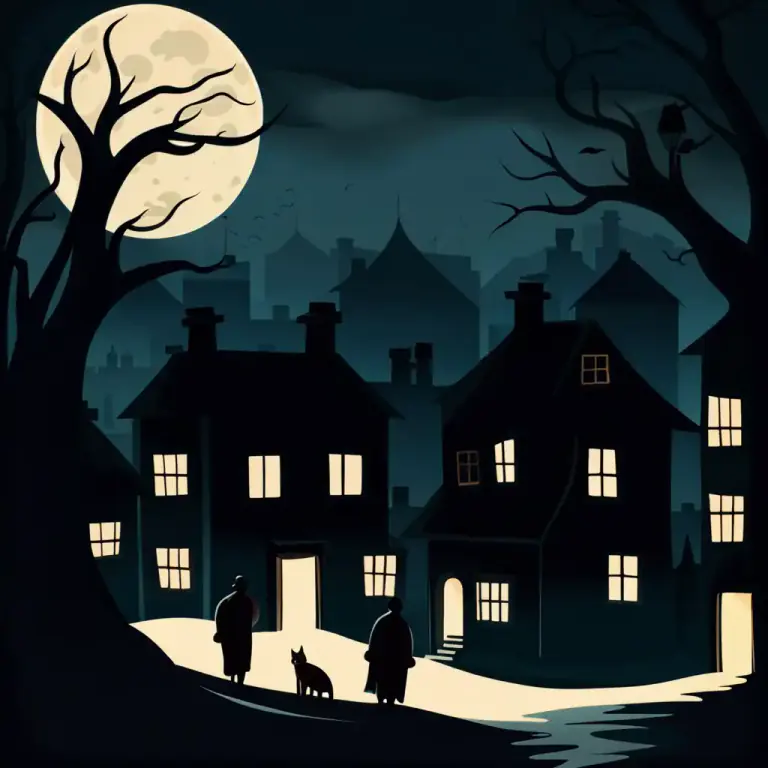 Visual representation of "in the dead of night" - At the darkest, quietest part of the night, often late at night when most people are sleeping