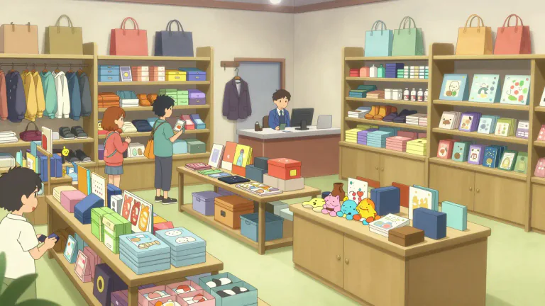 Visual representation of "merchandise" - Goods that are bought and sold in business