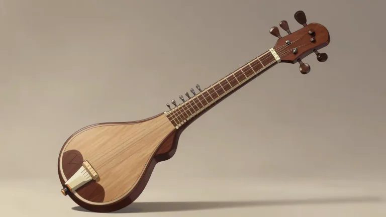 Visual representation of "sitar" - A sitar is a stringed musical instrument used primarily in Indian classical music, characterized by its long neck, a resonating chamber, and multiple strings.