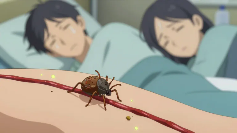Visual representation of "anaplasmosis" - Anaplasmosis is a disease caused by a specific type of bacteria transmitted through tick bites, leading to various symptoms like fever and fatigue.