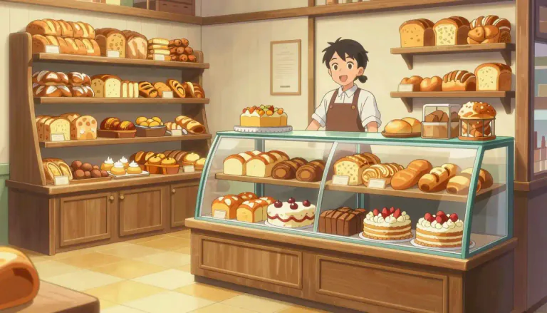 Visual representation of "bakeshop" - A retail shop that sells baked goods, such as bread, pastries, and cakes.