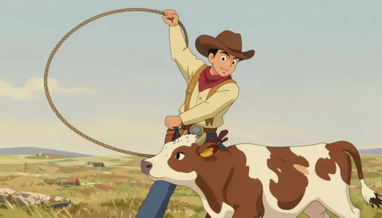 Visual representation of "lariat" - A lariat is a type of rope that is designed for catching animals, typically used by cowboys.