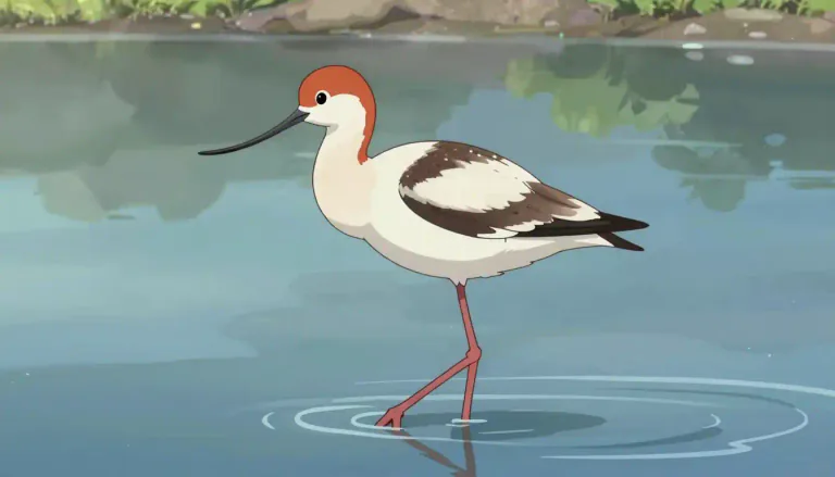 Visual representation of "avocet" - A type of bird with long legs and a curved bill.