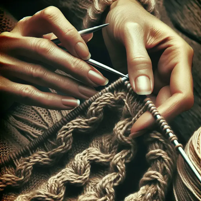 Visual representation of "stitch" - A unit of knitting.