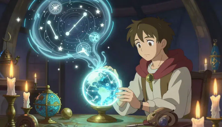 Visual representation of "divinatory" - Characterized by the ability to predict or foretell events or future occurrences through spiritual or mysterious means.