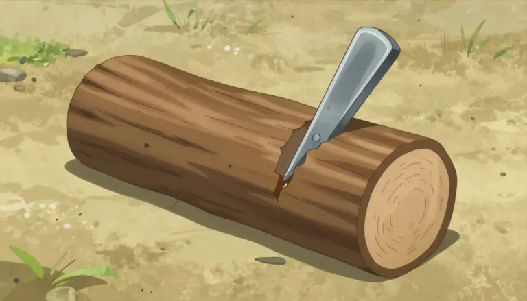 Visual representation of "wedge" - A piece of material, such as wood or metal, with one pointed end and one wider end, used for splitting, holding, or raising objects.
