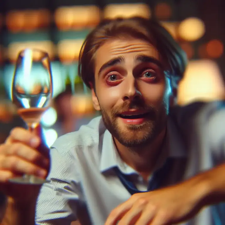 Visual representation of "besotted" - Drunk or intoxicated.
