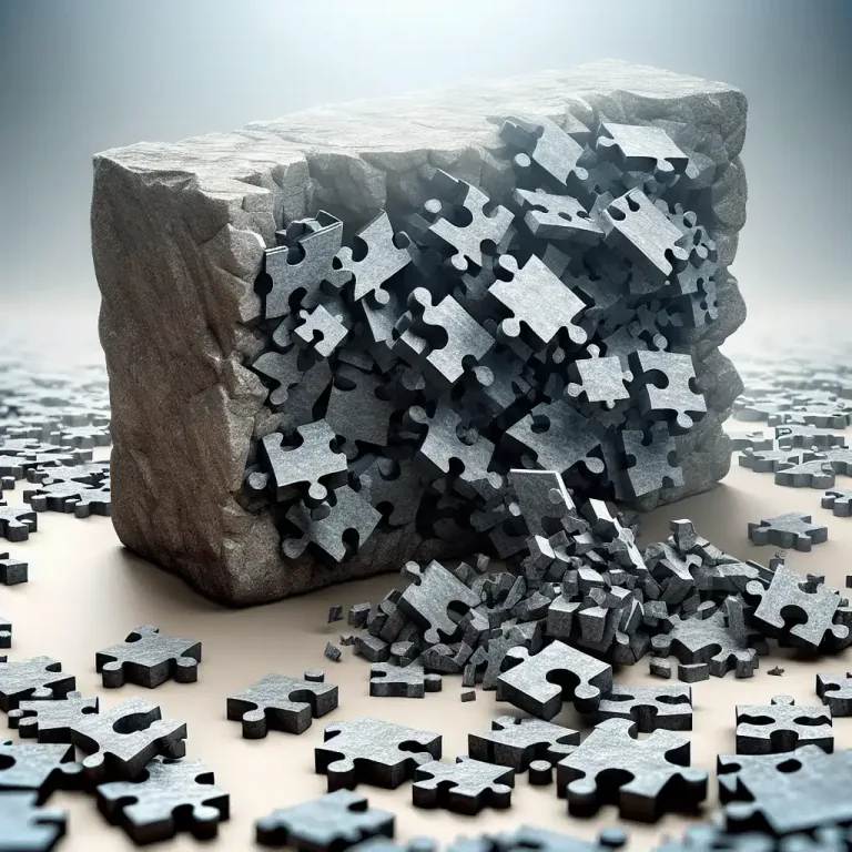 Visual representation of "monolithic" - A system or software which is designed as one single unit rather than numerous smaller parts