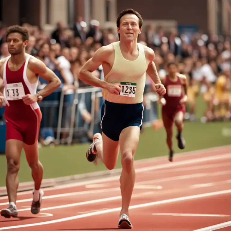 Visual representation of "break for" - To suddenly start running fast toward something