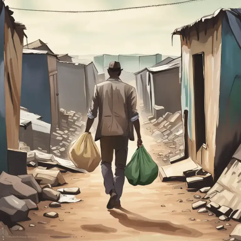 Visual representation of "poverty" - The state of lacking sufficient money and possessions.