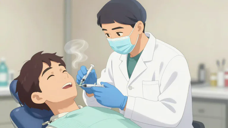 Visual representation of "anaesthetic" - A substance that causes loss of feeling to stop pain