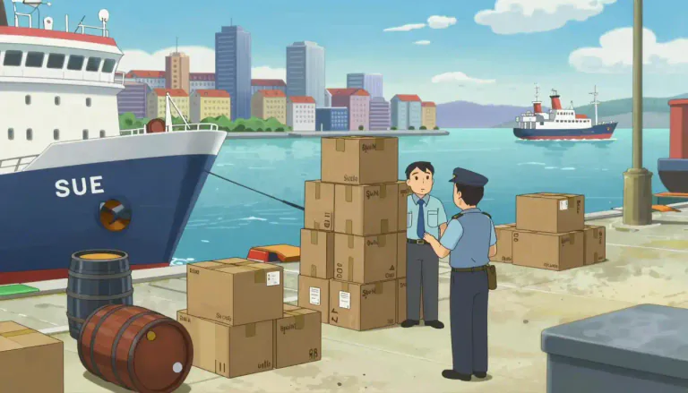 Visual representation of "import" - Something that is brought into a country from another country, usually for selling it.