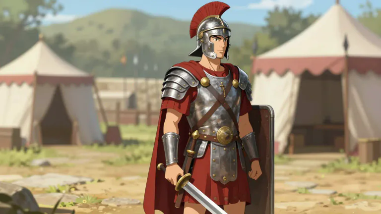 Visual representation of "legionary" - A soldier who was part of a legion in ancient Rome.