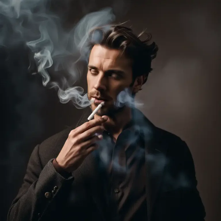 Visual representation of "drag on" - To smoke a cigarette.