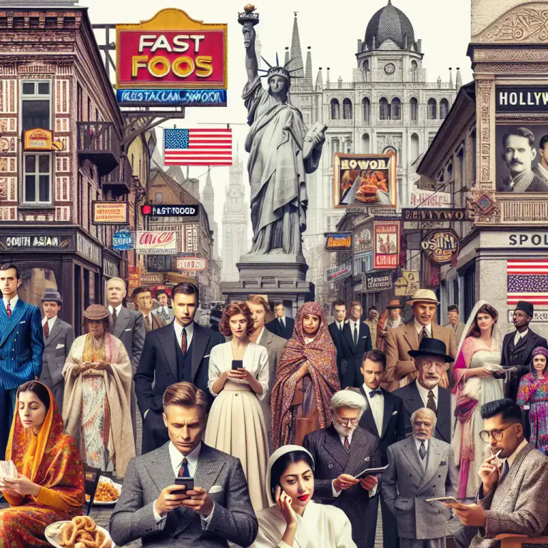 Visual representation of "americanization" - The influence the United States has on the culture of other countries, such as their popular culture, cuisine, technology, business practices, or political techniques.