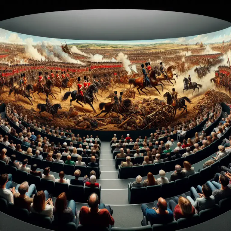 Visual representation of "diorama" - A large picture or series of pictures painted so as to fill a viewer's entire field of vision, usually viewed from the inside in a circular or semicircular room.