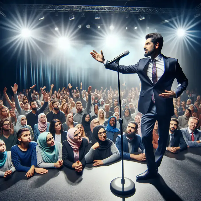 Visual representation of "showman" - A person who creates a dramatic and exciting atmosphere in their work or activities, often in order to draw attention or persuade others.