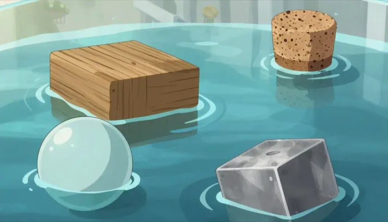 Visual representation of "flotation" - The action of floating in water or another liquid or gas.