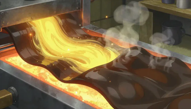 Visual representation of "vulcanized" - It is a process where rubber is made stronger and more durable by treating it with heat and sulphur.