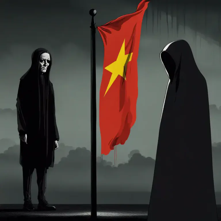 Visual representation of "collaborate" - Help the enemy against one's own country during war