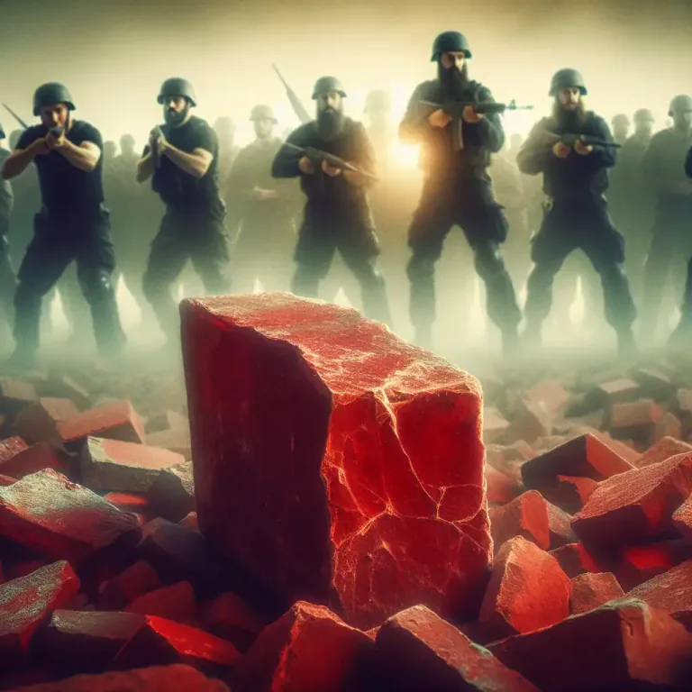 Visual representation of "brickbat" - A hard piece of something, especially a hard piece of a broken brick.