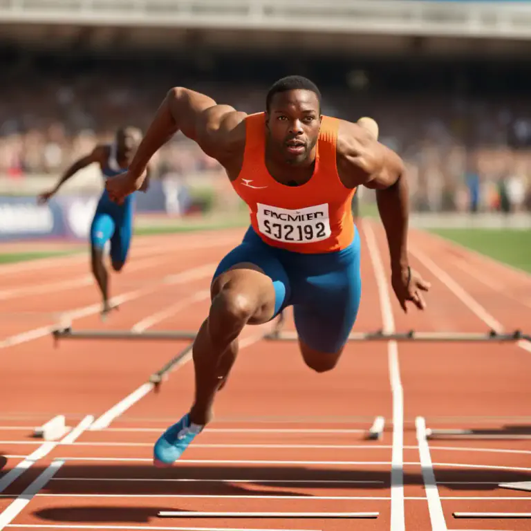 Visual representation of "jump the gun" - In athletics, to start running in a race before the starting gun has been fired